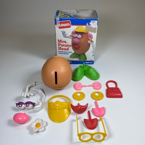 Mrs Potato Head Playskool 2251 Sunvisor Earrings Purse Flower Used Box Included - Picture 9 of 12